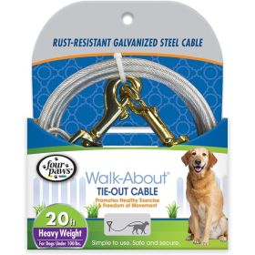 Four Paws Dog Tie Out Cable  Heavy Weight (Option: 20' Long Cable)