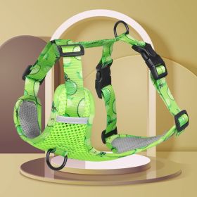 dog Harnesses; New style dog chest strap vest type big dog chest strap explosion-proof flush walking dog rope reflective pet traction rope (colour: green, Specification (L * W): XL)