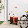 Pet Bike Trailer Orange and Black Oxford Fabric and Iron