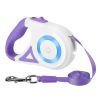 16FT Retractable Dog Leash Extendable Pet Leash Dog Walking Leash with Flashlight RGB Light 2 Rolls of Waste Bags Dispenser Fit for 66-110lbs