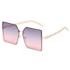 Big frame sunglasses personality chain mirror legs fashion street photography show sun shading sunglasses women